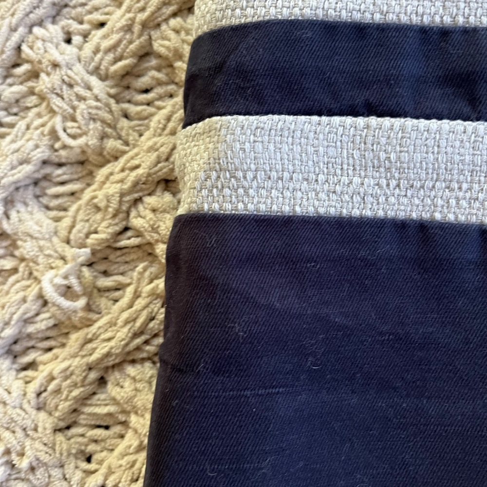 Ann Taylor LOFT Linen Blend Skirt Petite Size 6P Navy Oatmeal - Picture 8 of 9
